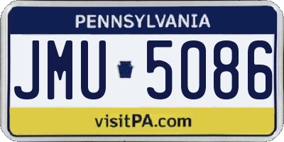 PA license plate JMU5086
