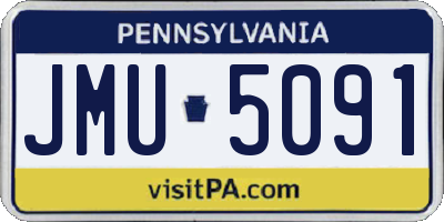 PA license plate JMU5091
