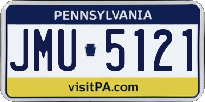PA license plate JMU5121