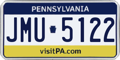 PA license plate JMU5122