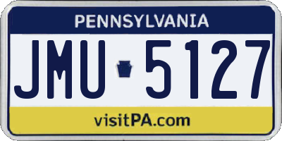 PA license plate JMU5127