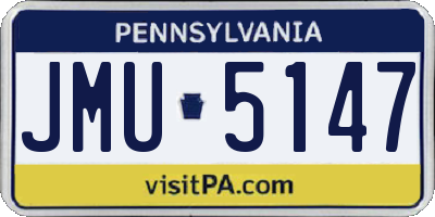 PA license plate JMU5147