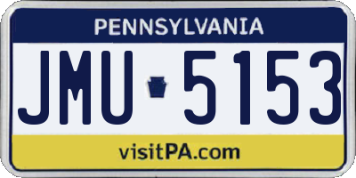 PA license plate JMU5153
