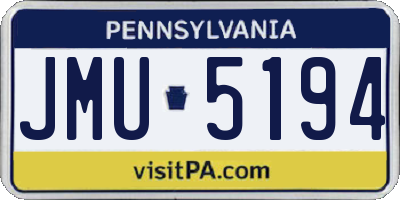 PA license plate JMU5194