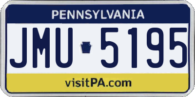 PA license plate JMU5195