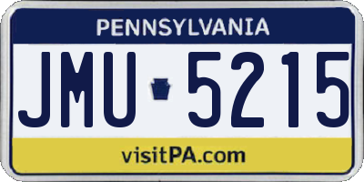 PA license plate JMU5215