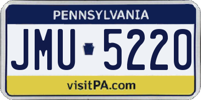 PA license plate JMU5220