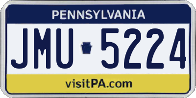 PA license plate JMU5224