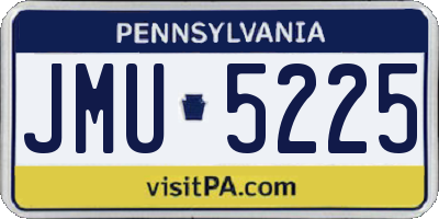 PA license plate JMU5225