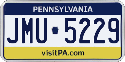 PA license plate JMU5229