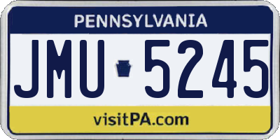 PA license plate JMU5245