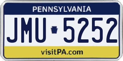 PA license plate JMU5252