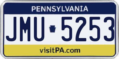 PA license plate JMU5253