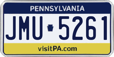 PA license plate JMU5261