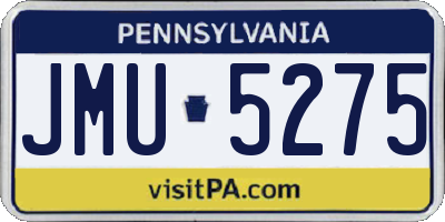 PA license plate JMU5275