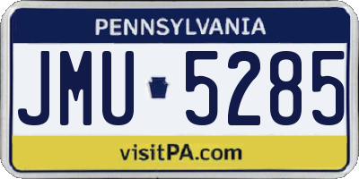 PA license plate JMU5285