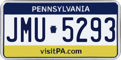 PA license plate JMU5293