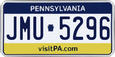 PA license plate JMU5296