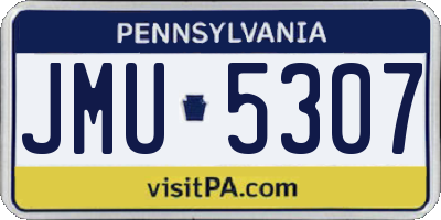 PA license plate JMU5307