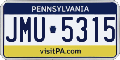 PA license plate JMU5315
