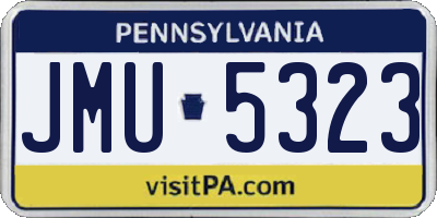 PA license plate JMU5323