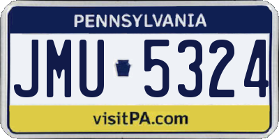 PA license plate JMU5324
