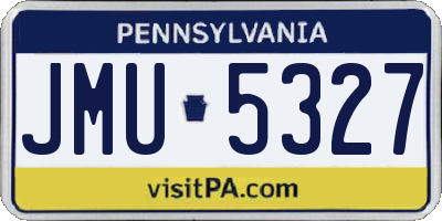PA license plate JMU5327