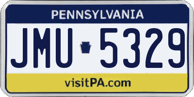 PA license plate JMU5329