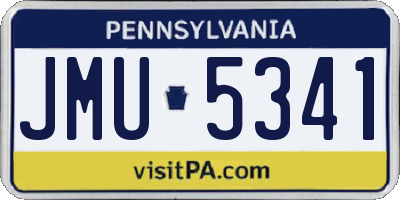 PA license plate JMU5341
