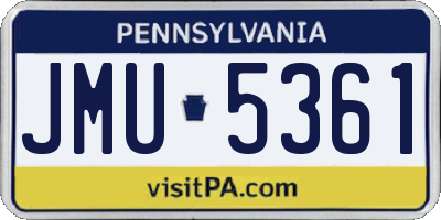PA license plate JMU5361