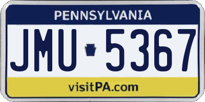PA license plate JMU5367