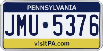 PA license plate JMU5376