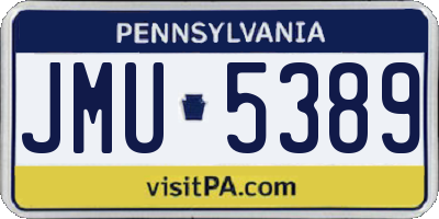 PA license plate JMU5389