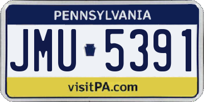 PA license plate JMU5391
