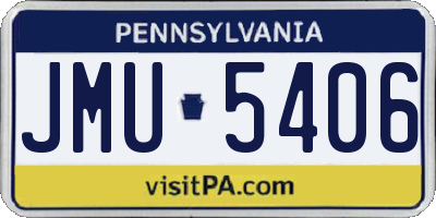 PA license plate JMU5406