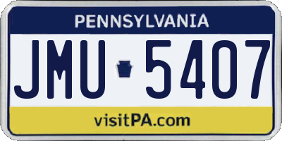 PA license plate JMU5407