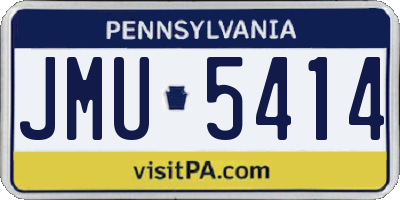 PA license plate JMU5414