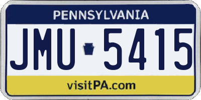 PA license plate JMU5415