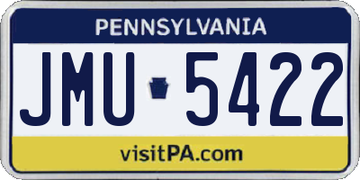 PA license plate JMU5422
