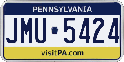 PA license plate JMU5424
