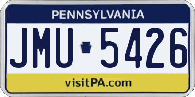 PA license plate JMU5426