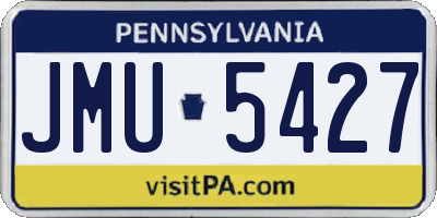 PA license plate JMU5427