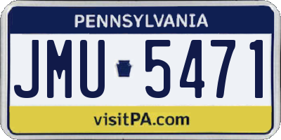 PA license plate JMU5471