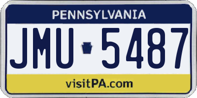 PA license plate JMU5487