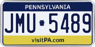 PA license plate JMU5489
