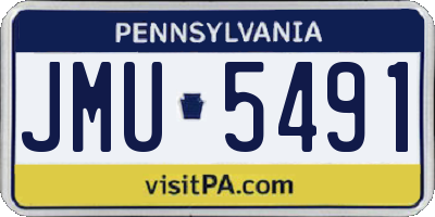 PA license plate JMU5491
