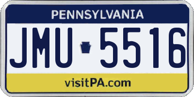 PA license plate JMU5516