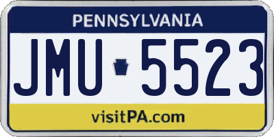 PA license plate JMU5523