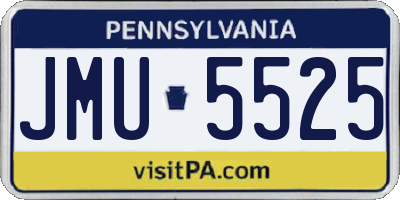 PA license plate JMU5525