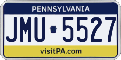 PA license plate JMU5527